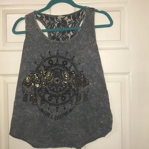 Grey Tanktop with elephant design